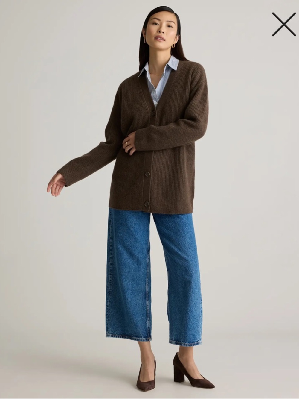 Quince Cashmere Boyfriend Cardigan